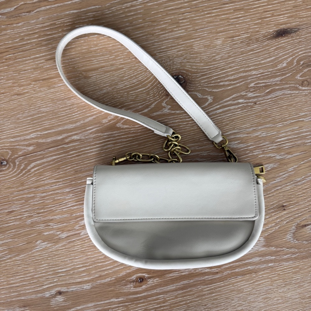 Madison West Cream Crossbody with Gold Hardware